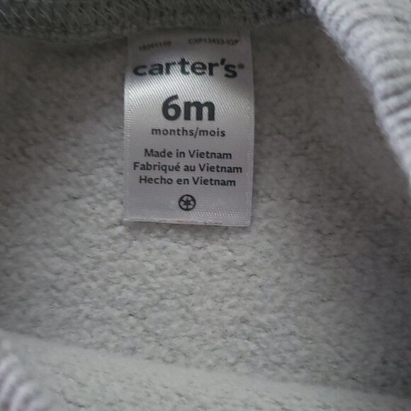 Carter's Baby Boy Gray Construction Zone Sweatshirt Size 6 Months - Picture 5 of 5